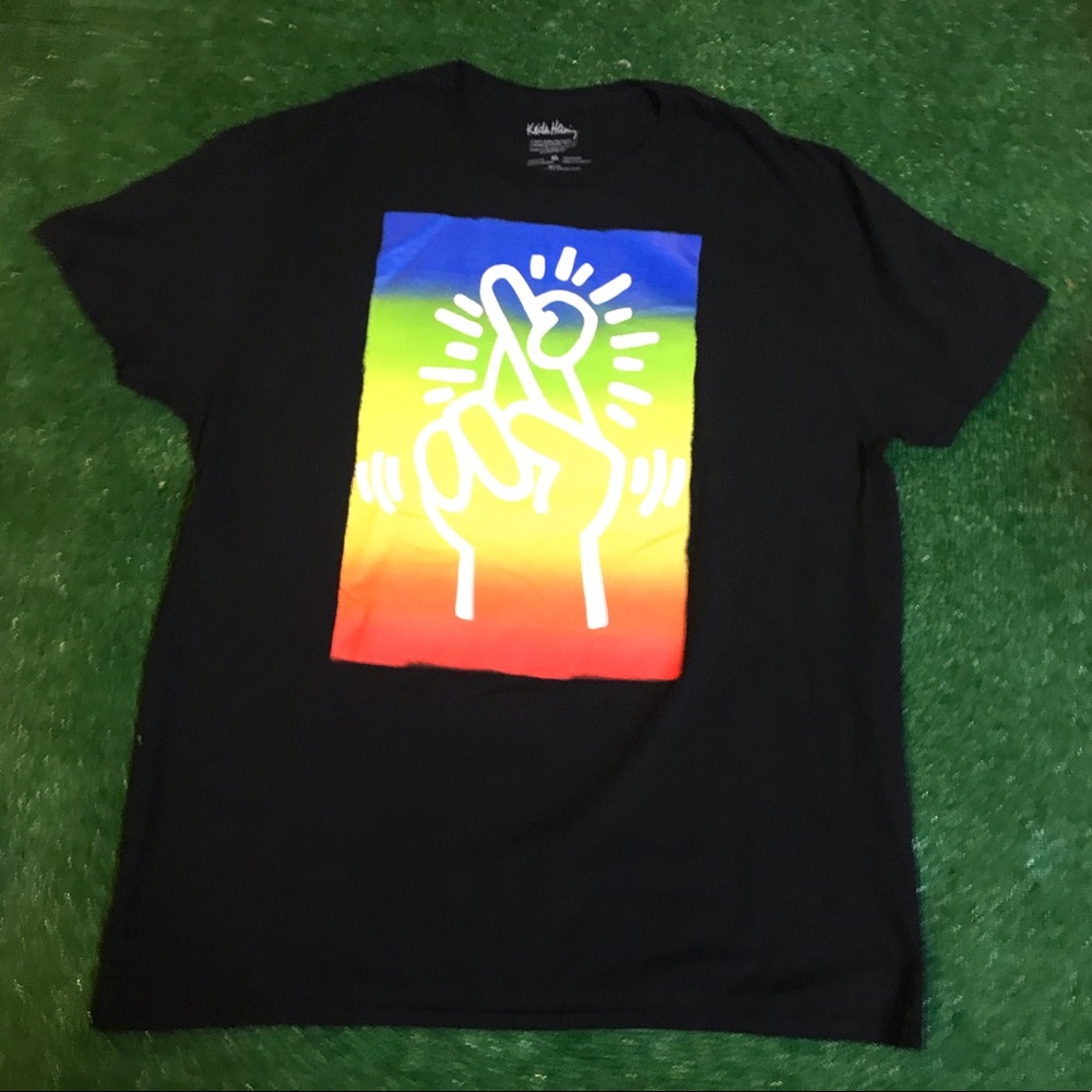 Keith Haring Foundation Fingers Crossed tee XL